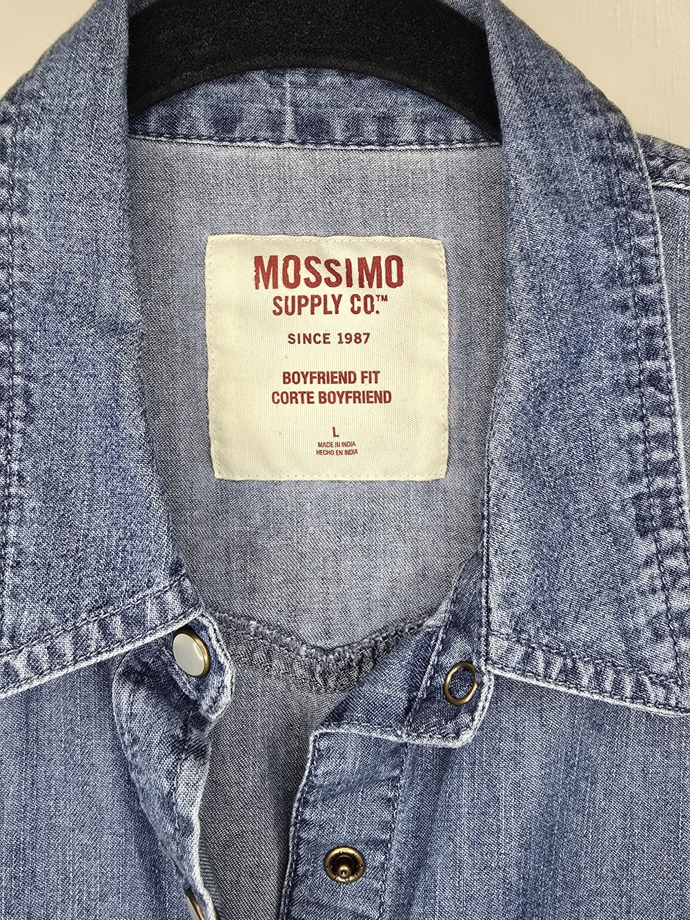 Mossimo Supply Co. Light Wash Denim Boyfriend Shirt